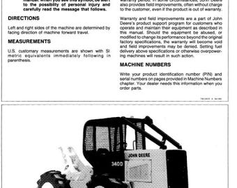 Owners - 340D Skidder Operators Manual John Deere Operations PDF Download