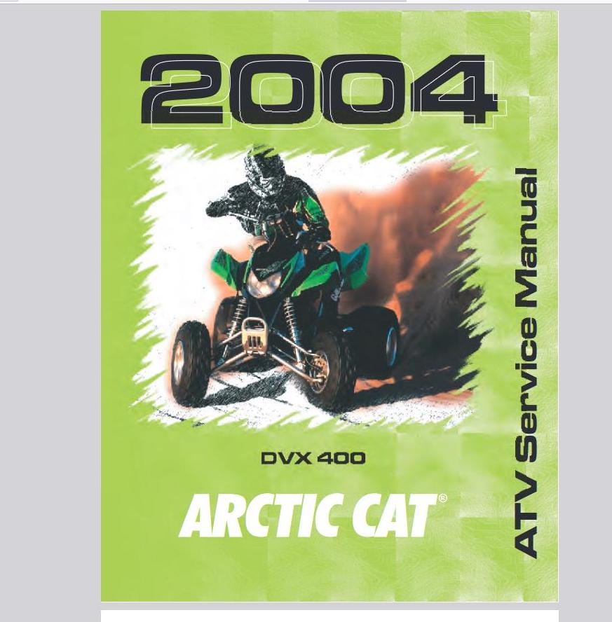 2004 DVX 400 Arctic Cat ATV Service / Operators / Wiring Manuals