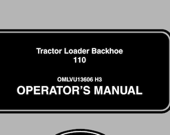 Operators - 110 Tractor Loader Backhoe John Deere Owners Users Operations Manual PDF Download