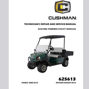 2012 年以降の Cushman 1200X Hauler ELECTRIC サービス マニュアル PDF ダウンロード