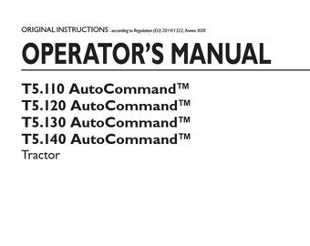 Operators - T5.110 T5.120 T5.130 T5.140 Auto-Command Tractors New Holland Owners Operation Manual PDF Download