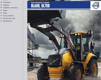 Volvo BL60B BL70B Backhoe Loader Service Repair Workshop Manual PDF Download