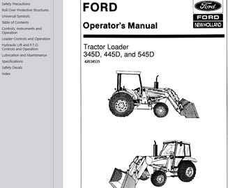 Operators - 345D, 445D, 545D Tractors Loaders Ford New Holland Owners Operation Manual PDF Download