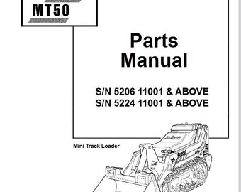 Bobcat MT50 Parts Catalog Manual Diagrams Mini Track Loader PDF