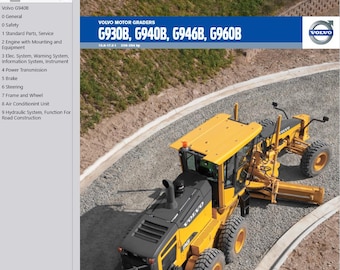 Volvo G940B Motor Grader Service Repair Workshop Manual PDF Download