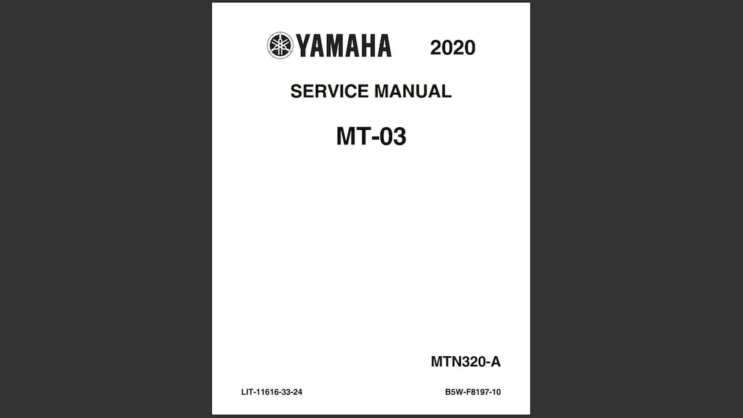 2020-2023 Yamaha MT03 MT 03 Service Repair Maintenance Workshop Shop