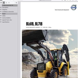Volvo BL61B, BL71B Backhoe Loader Service Repair Workshop Manual PDF Download
