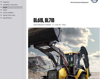 Volvo BL61B, BL71B Backhoe Loader Service Repair Workshop Manual PDF Download