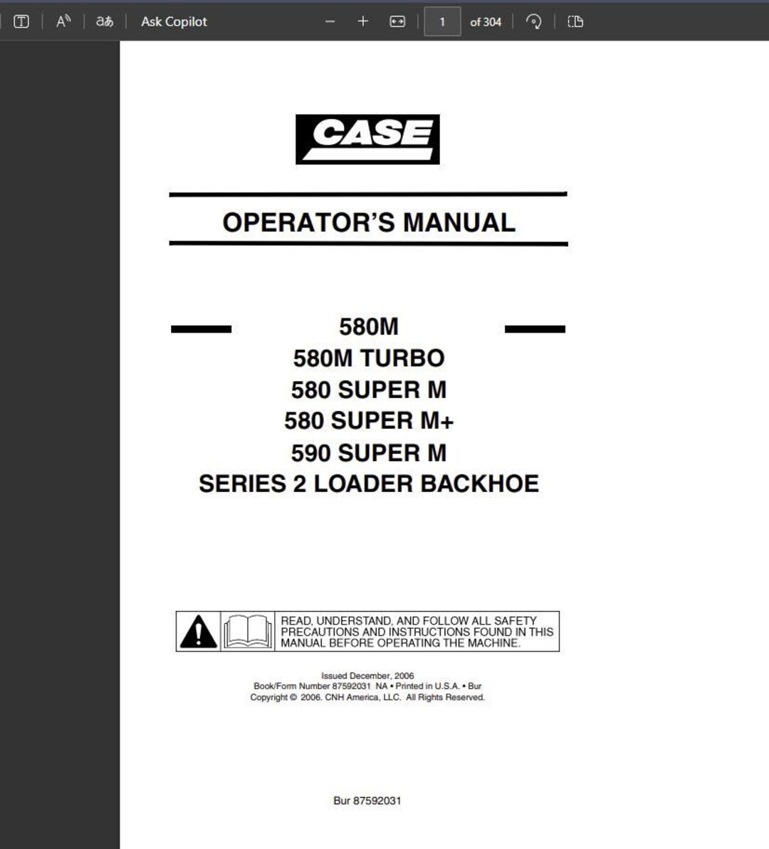 Case 580M Turbo 580/590 Super M Series 2 Service Repair Manual +