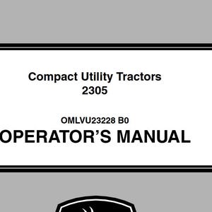 Operators - 2305 John Deere Compact Utility Tractors Owners Users Operations Manual PDF Download