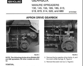 130 145 155 165 185 513 519 679 514 520 680 GEARBOX Manure Spreaders New Holland Service Repair Manual PDF Download