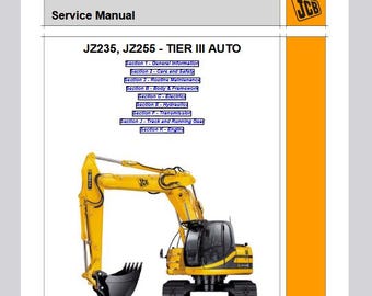 JCB JZ235, JZ255 Tier 3 Auto Service Manual for Tracked Excavator Download PDF