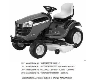 PARTS Catalog - D170 Tractor 100 Series Parts Catalog PC10448 Parts Manual PDF Download