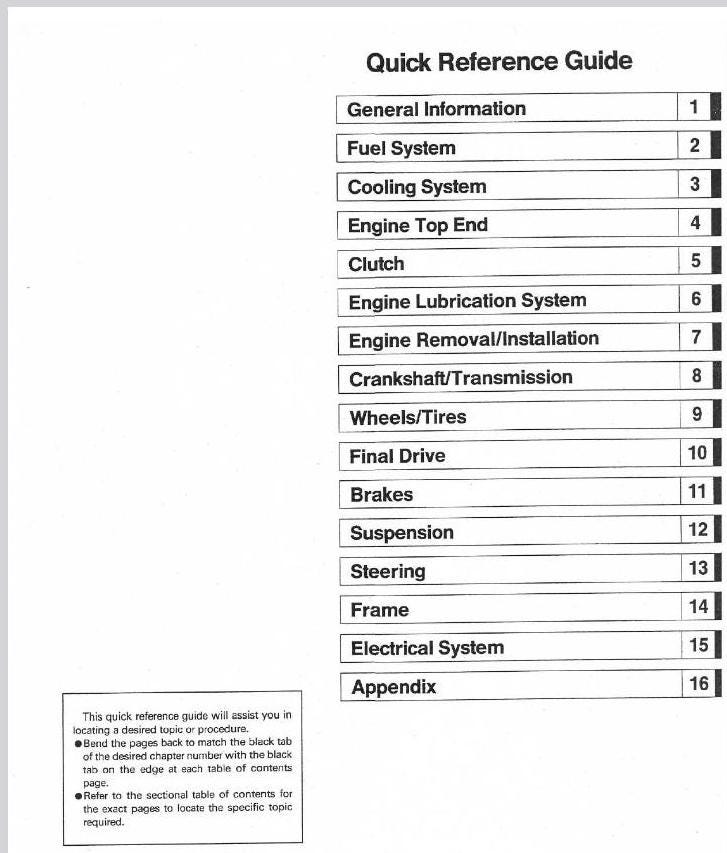 Kawasaki Ninja ZX7R 1996-2003 Service Repair Manual Pdf Download