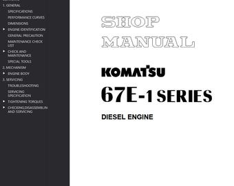 Komatsu 67E-1 Series Diesel Engine Shop Manual PDF Download Service and Repair