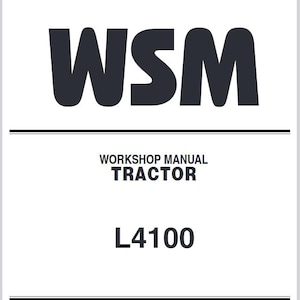 WSM -L4100 Kubota Tractors Workshop Manual Pdf Download