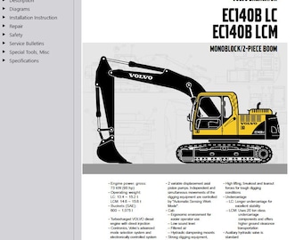 Volvo EC140B LC LCM Excavator Service Repair Workshop Manual PDF Download