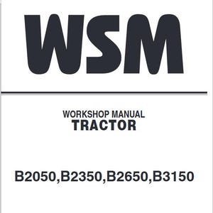 WSM - B2050 B2350 B2650 B3150 Kubota Traktoren Werkstatt Reparatur Service Handbuch Pdf Download