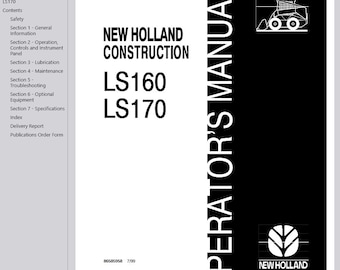 New Holland LS160 LS170 Skid Steer Loaders Operators Owners and Maintenance Manual PDF Download