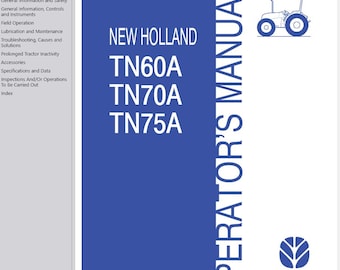 Operators - TN60A TN70A TN75A Tractors New Holland Owners Operation Manual PDF Download