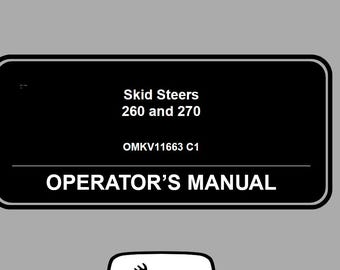 Operators - 260, 270 Skid Steer Loaders John Deere Owners Users Operations Manual PDF Download