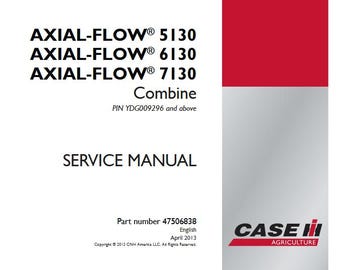 Case 5130, 6130, 7130 Combines Axial Flow Service Shop Repair Manual pdf Download