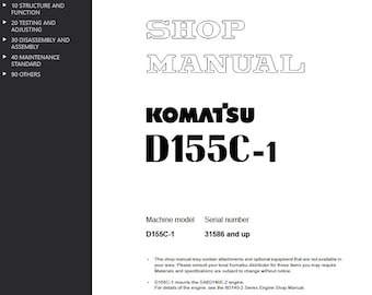 Komatsu D155C-1 Shop Manual BullDozer PDF Download Service Repair