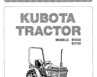 Operators - B1550 B1750 Kubota Tractors Owners and Maintenance Manual Pdf Download