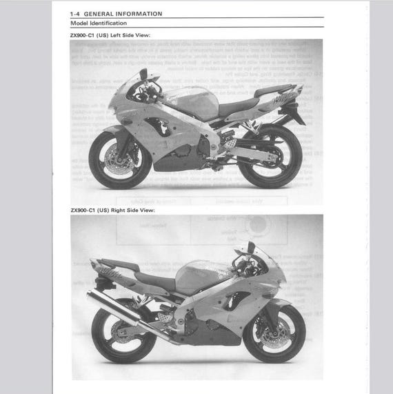 Kawasaki ZX9R 1998 1999 Service Repair Manual Pdf Download
