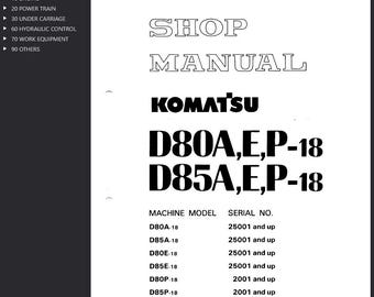 Komatsu D80A-18, D80E-18, D80P-18, D85A-18, D85E-18, D85P-18 Shop Manual BullDozer PDF Download Service Repair