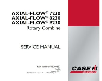 Case 7230, 8230, 9230 Rotary Combines Axial Flow Service Shop Repair Manual pdf Download