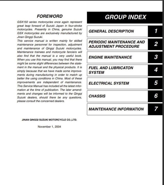 Suzuki GSX150 Workshop Service Manual on PDF - Etsy