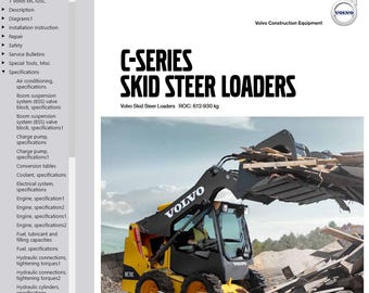 Volvo MC105C Skid Steer Loader Service Repair Workshop Manual PDF Download