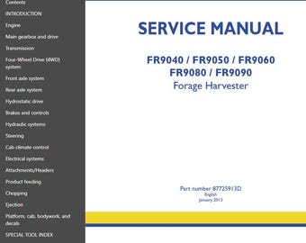 FR9040 FR9050 FR9060 FR9080 FR9090 Forage Harvester New Holland Service Repair Manual PDF Download