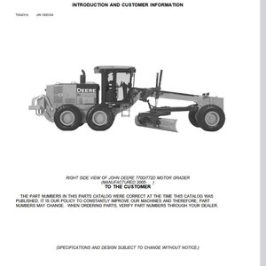 PARTS - 770D 772D Motor Grader Parts Catalog PC9449 John Deere Parts Catalog Manual PDF Download