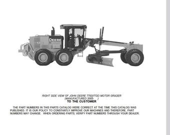PARTS - 770D 772D Motor Grader Parts Catalog PC9449 John Deere Parts Catalog Manual PDF Download