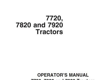 Owners - 7720, 7820, 7920 Tractors John Deere Operators Users Operations Manual PDF Download