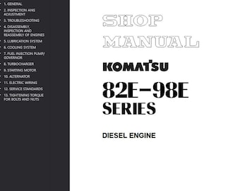 Komatsu 82E-98E Series Diesel Engine Shop Manual PDF Download Service and Repair