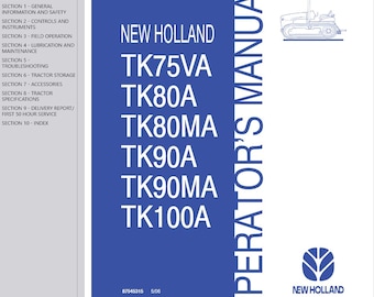 Operators - TK75VA TK80A TK80MA TK90A TK90MA TK100A Tractors New Holland Owners Operation Manual PDF Download