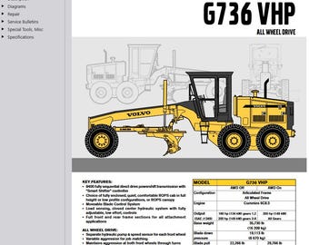 Volvo G736 VHP Motor Grader Service Repair Workshop Manual PDF Download