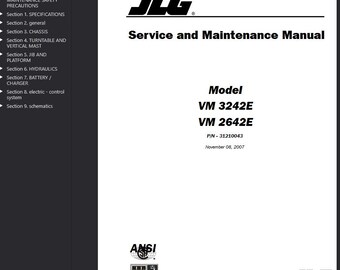 JLG VM2642E, VM3242E Vertical Lifts Service Repair Manual Instant Download PDF