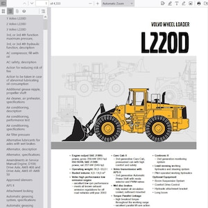 Volvo L220D Wheel Loader Service Repair Workshop Manual PDF Download
