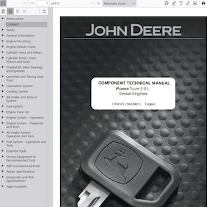 CTM125 - 2.9L Engine Component John Deere Technical Repair Service Manual Pdf Download
