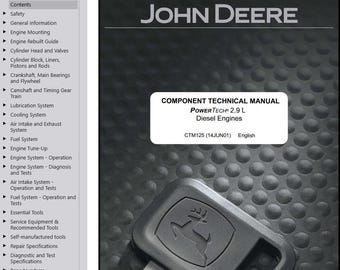 CTM125 - 2.9L Engine Component John Deere Technical Repair Service Manual Pdf Download