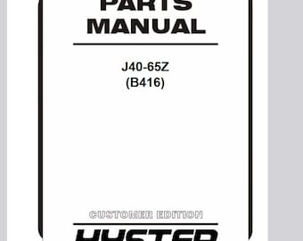 Hyster J40Z J50Z J60Z J65Z (B416) Forklift Parts Catalog Manual Instant Download PDF
