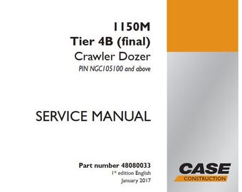Case 1150M Tier 4B (final) Crawler Bull-Dozer Service Shop Repair Manual pdf Download