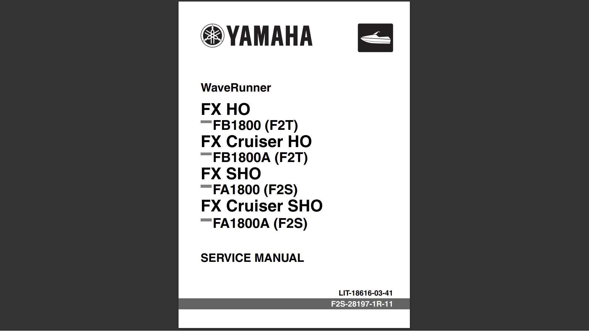 Yamaha Waverunner FX HO Cruiser Ho Fx Sho - Service Workshop