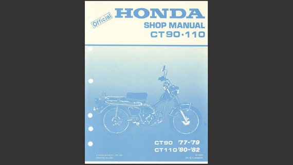 ホンダ　サービスマニュアル　CT110 1977-1979 CT90 HONDA CT110 80-82 Factory Service Repair Manual pdf