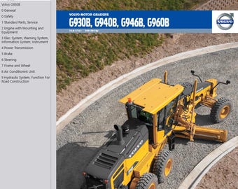 Volvo G930B Motor Grader Service Repair Workshop Manual PDF Download