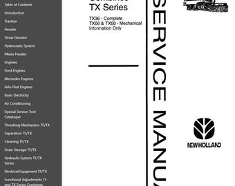 TX36 Combine Harvester New Holland Service Repair Manual PDF Download